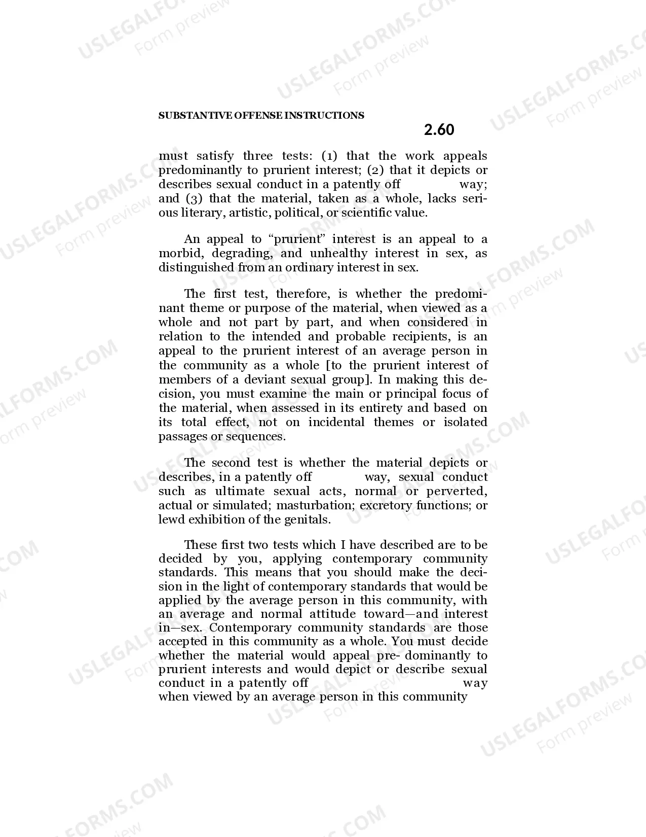 Preview Mailing Obscene Material