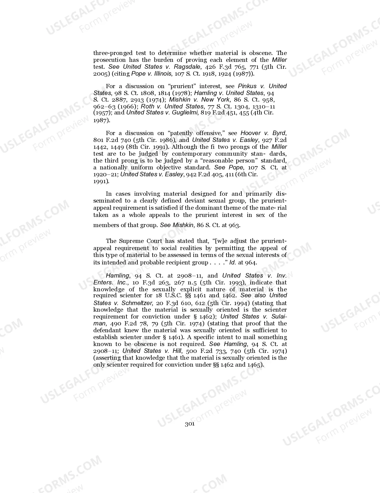 Preview Mailing Obscene Material