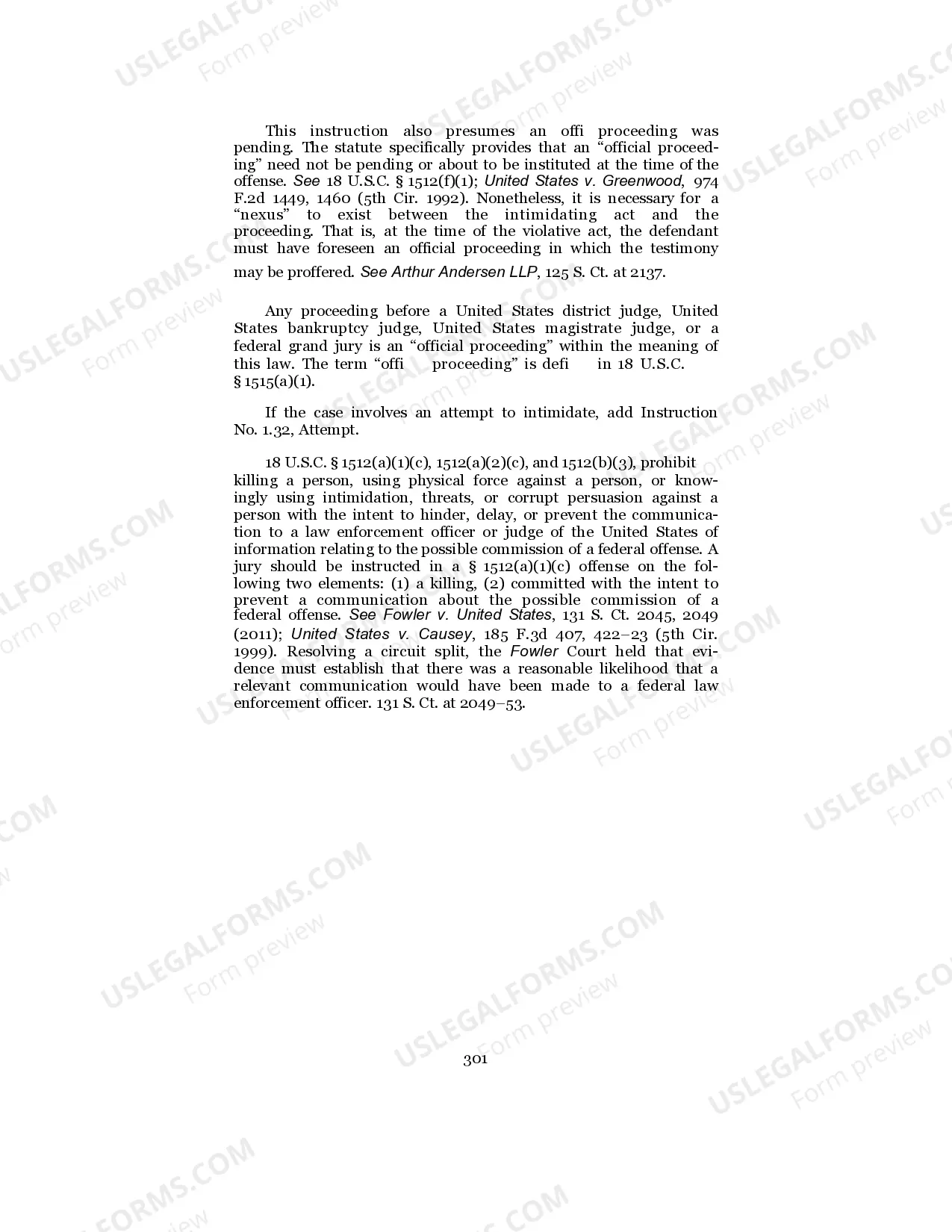 Preview Intimidation to Influence Testimony