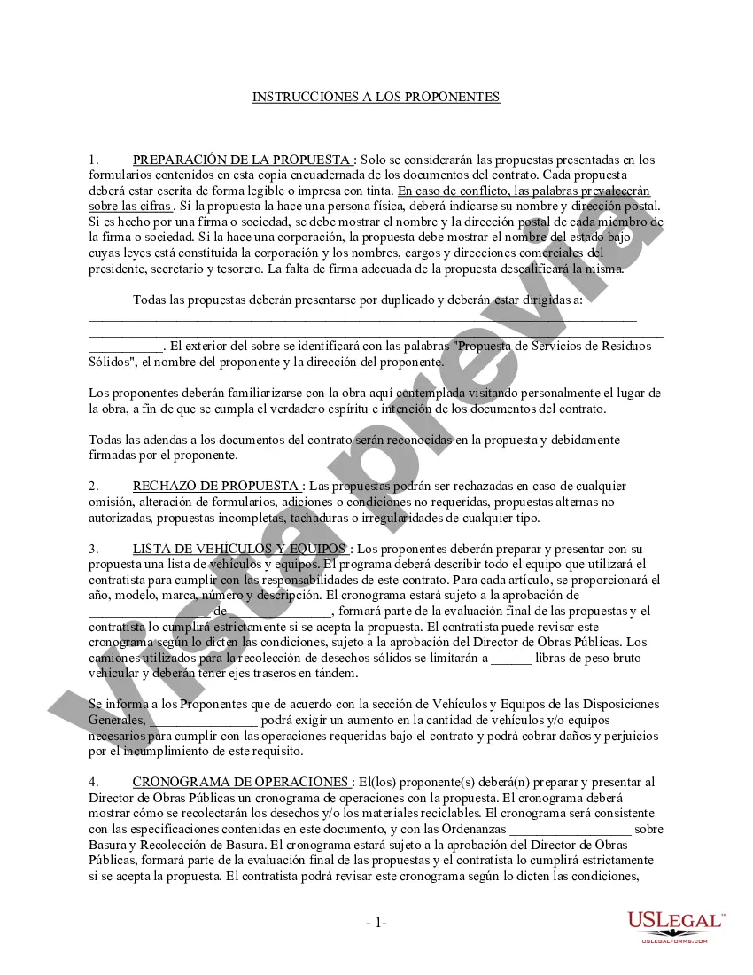 Preview Propuesta de Disposición de Residuos y Contrato para Municipio