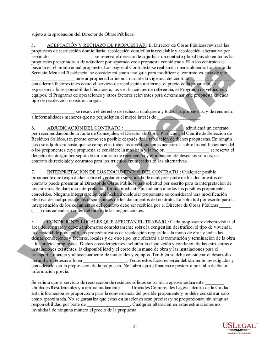 Preview Propuesta de Disposición de Residuos y Contrato para Municipio