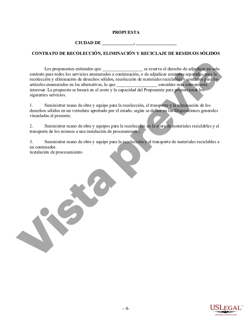 Preview Propuesta de Disposición de Residuos y Contrato para Municipio
