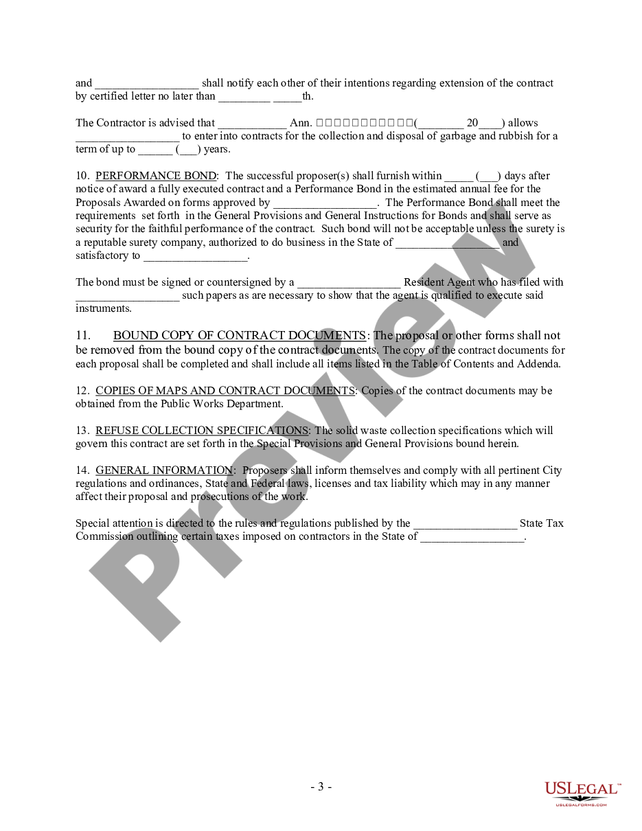 page 4 Waste Disposal Proposal and Contract for Municipality preview