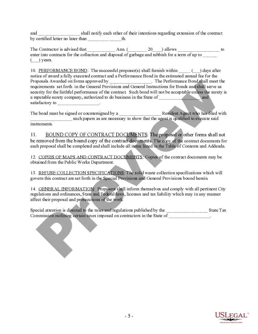 Get Waste Disposal Proposal and Contract for Municipality Preview Waste Disposal Proposal and Contract for Municipality