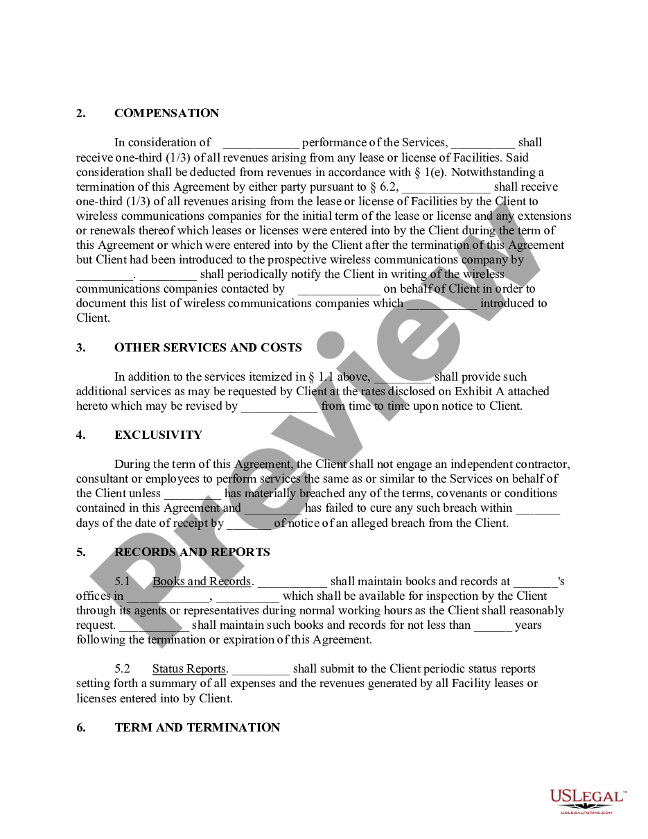 page 1 Consulting and Marketing Agreement - Wireless Communications preview