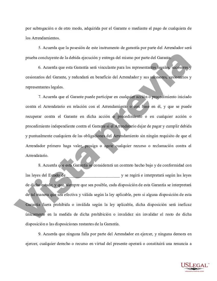Preview Garantía Personal - Garantía de Arrendamiento a Corporación