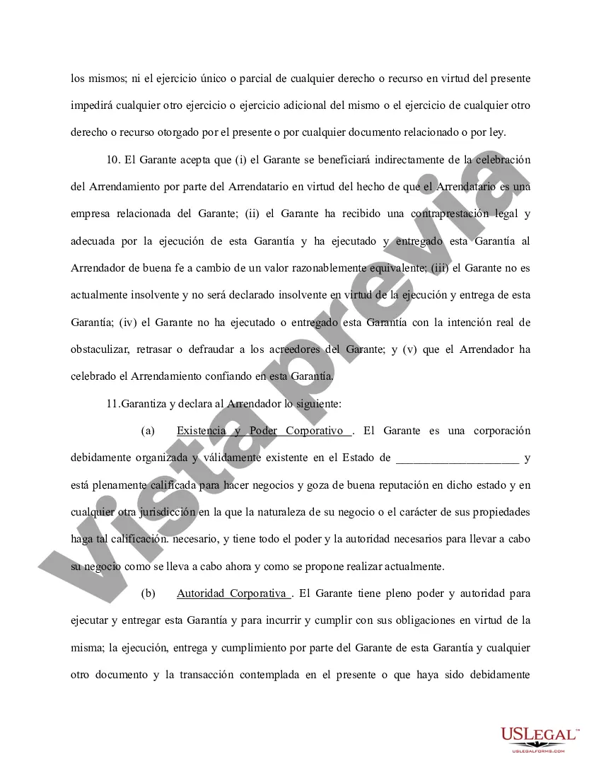 Preview Garantía Personal - Garantía de Arrendamiento a Corporación