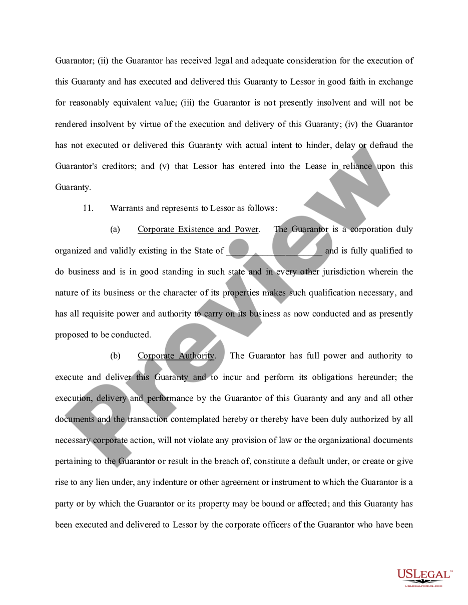 page 2 Personal Guaranty - Guarantee of Lease to Corporation preview
