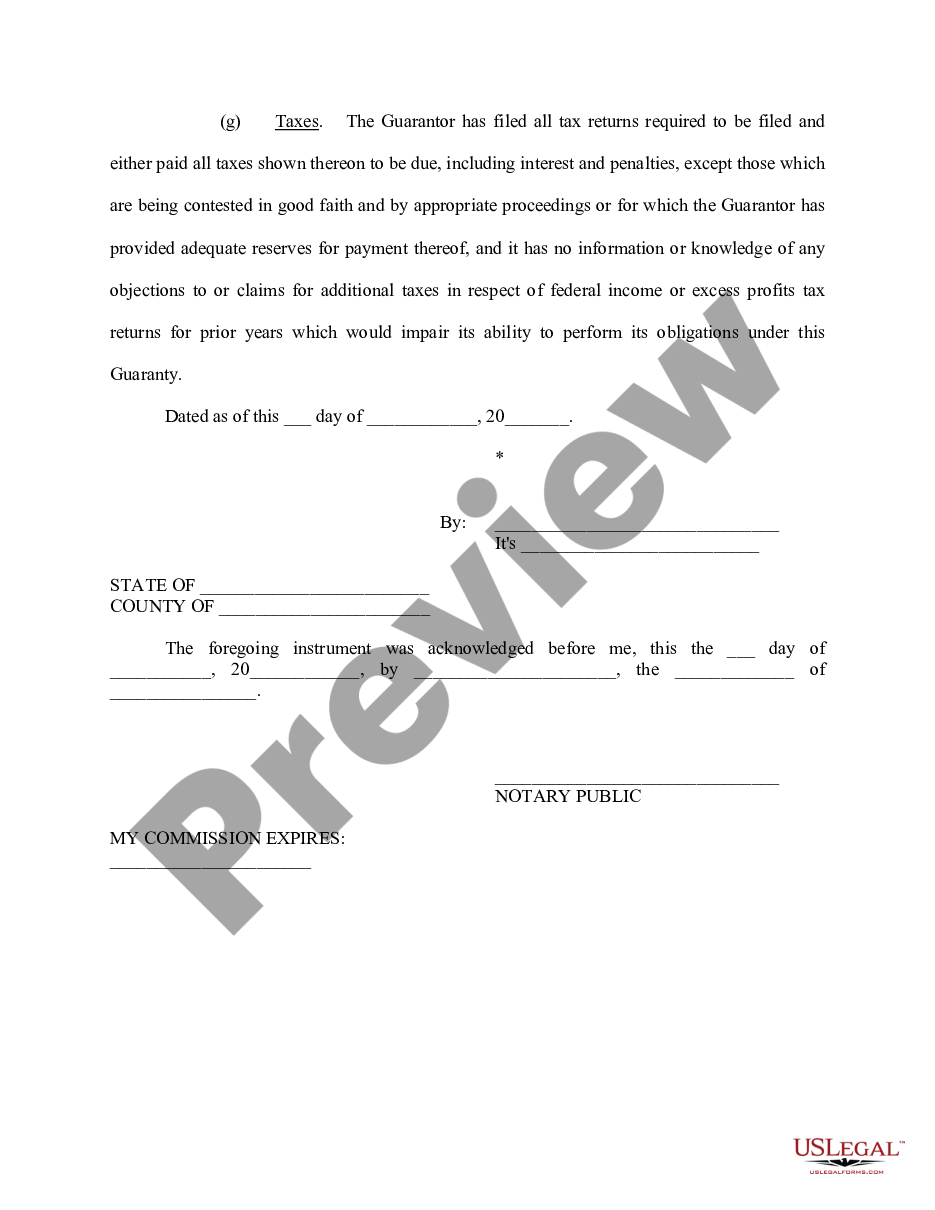 page 4 Personal Guaranty - Guarantee of Lease to Corporation preview