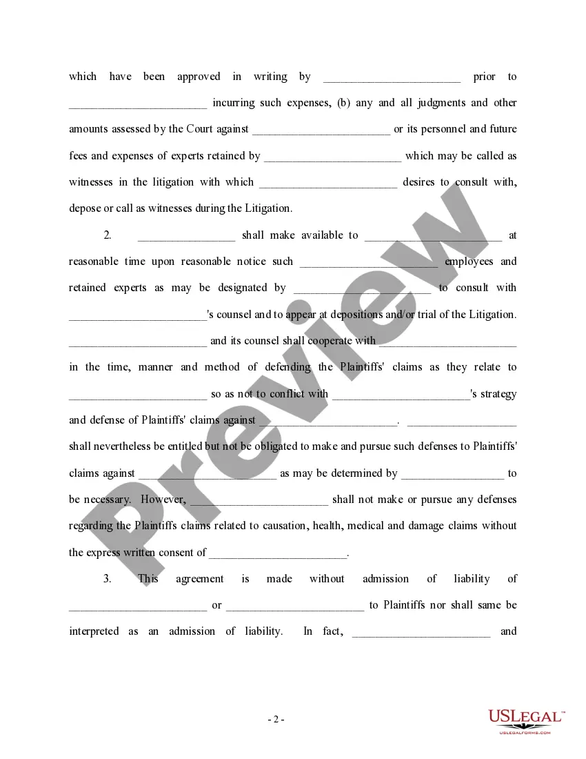 Get Indemnification Agreement for Litigation Preview Indemnification Agreement for Litigation
