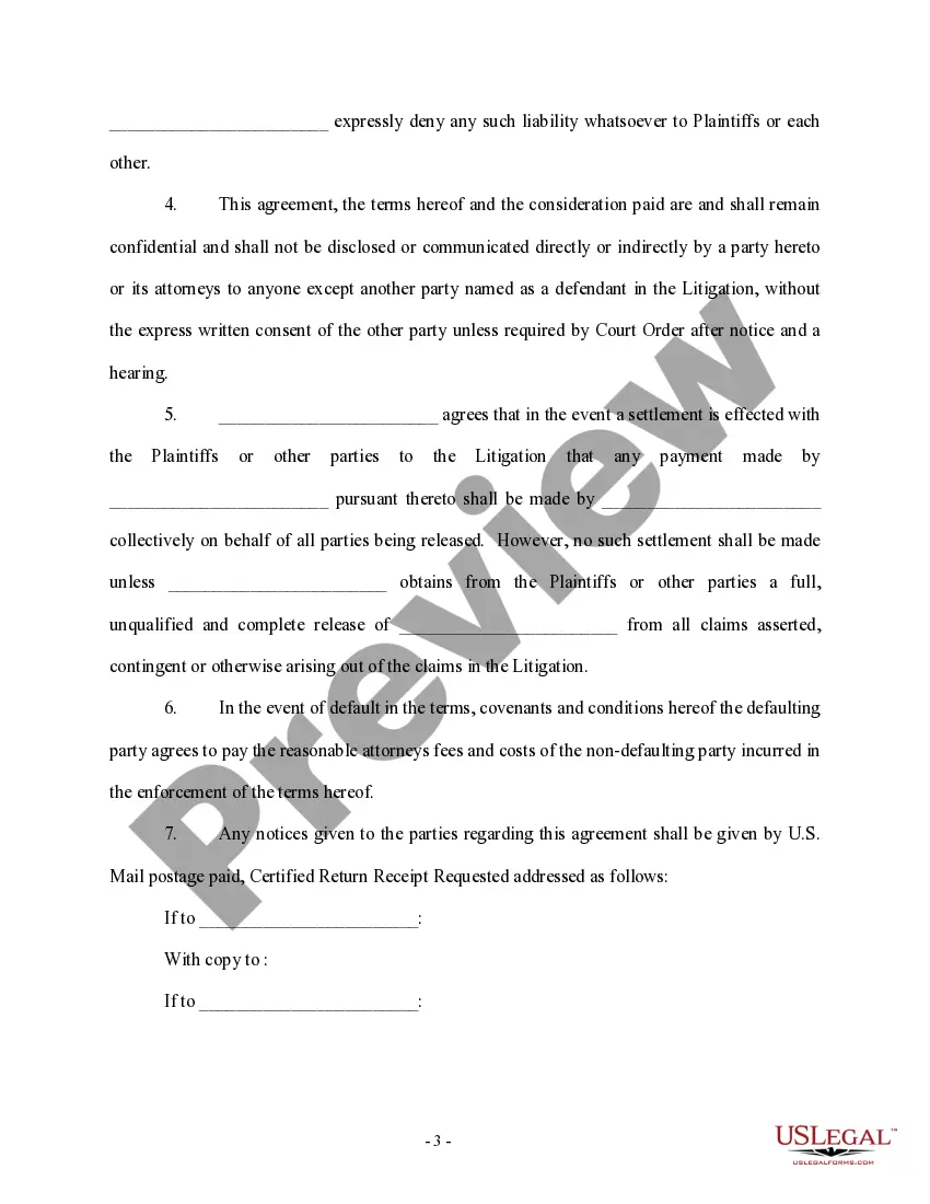 Get Indemnification Agreement for Litigation Preview Indemnification Agreement for Litigation