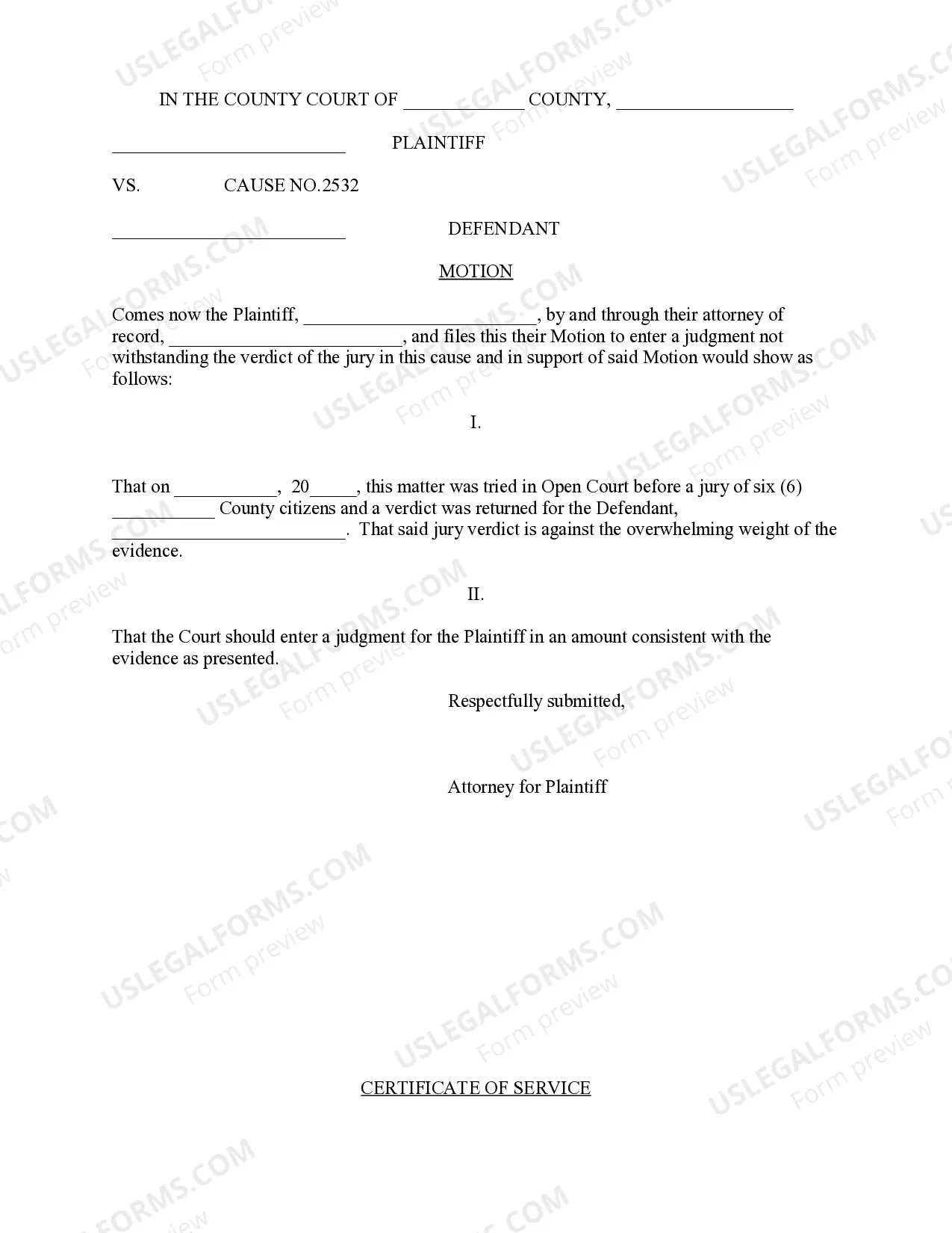 Allegheny Pennsylvania Motion JNOV - County Court Jury | US Legal Forms Allegheny Pennsylvania Motion JNOV - County Court Jury | US Legal Forms