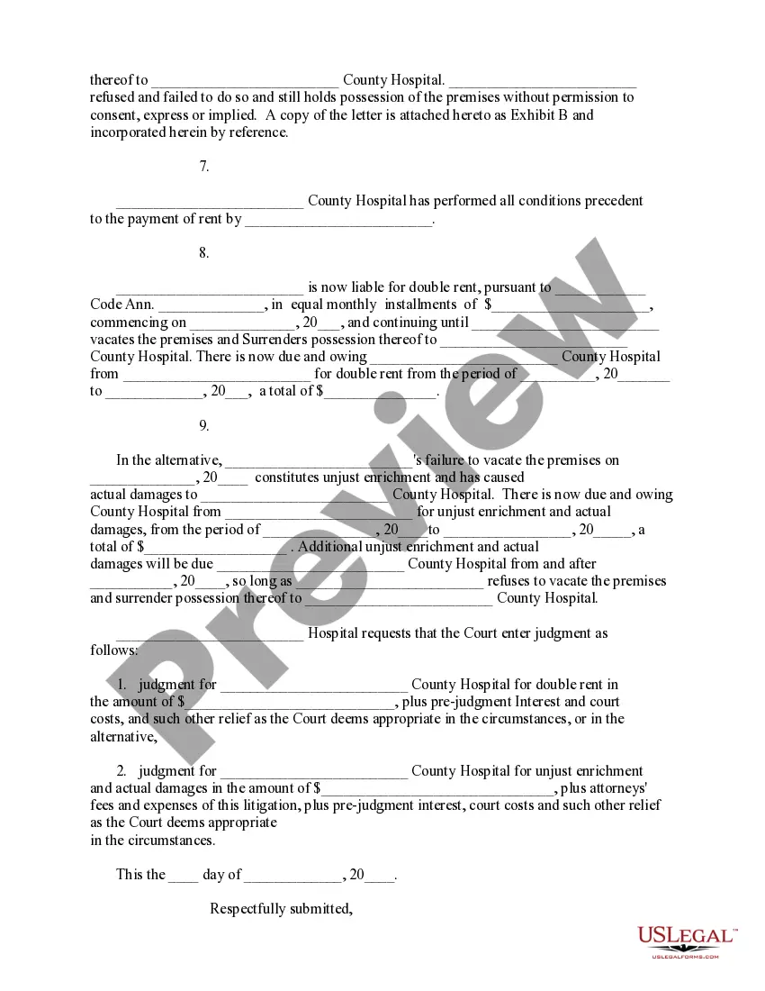 Get Complaint for Double Damages Rent Preview Complaint for Double Damages Rent