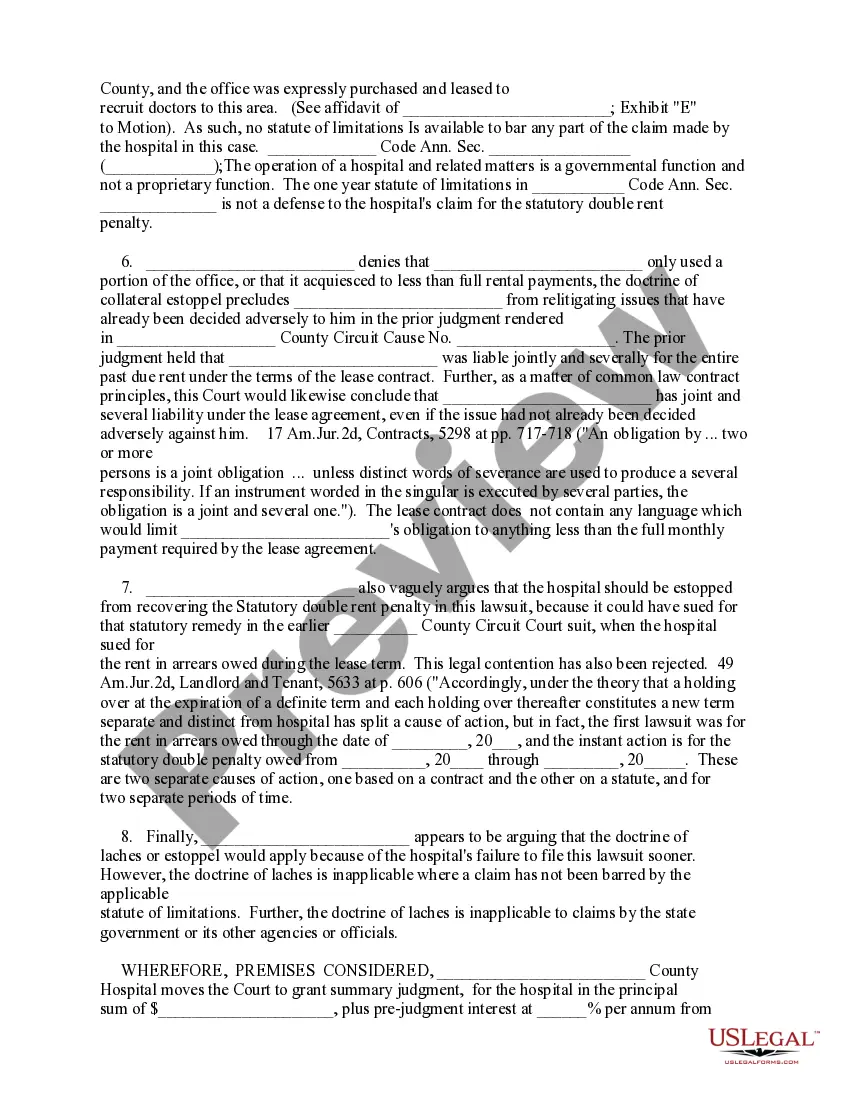 Get Motion for Summary Judgment Preview Motion for Summary Judgment