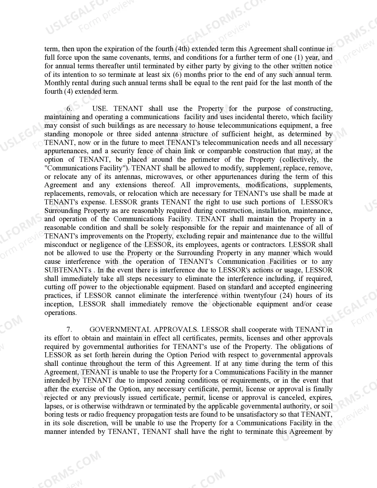 Preview Option to Lease Real Estate - Commercial