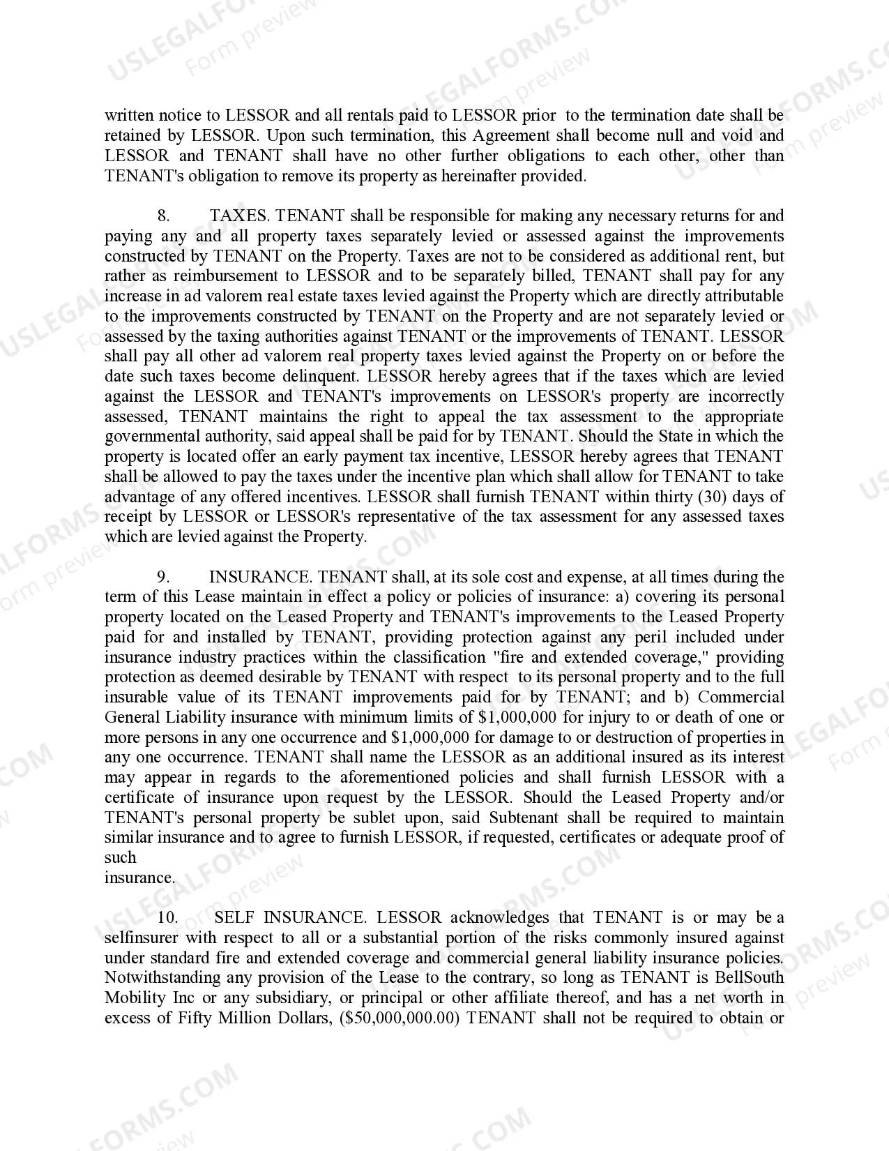 Preview Option to Lease Real Estate - Commercial