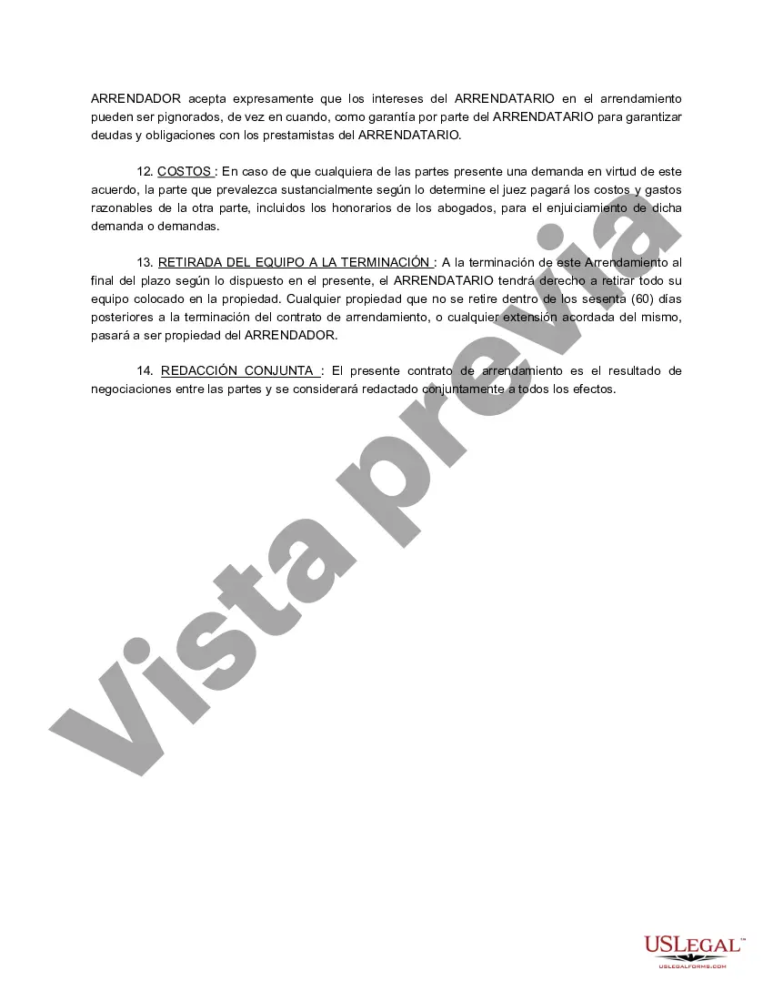 Preview Contrato de arrendamiento de formato largo