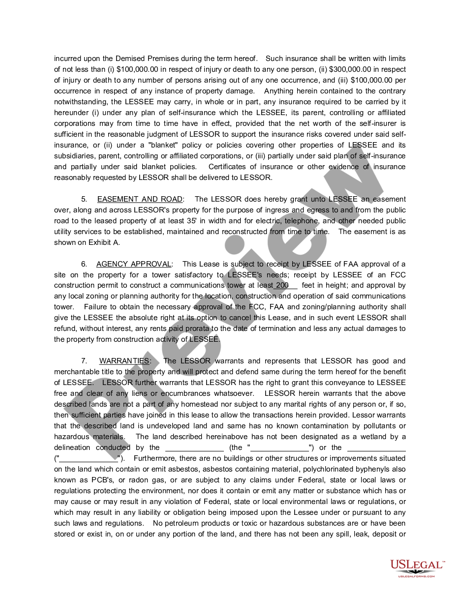 page 1 Long Form Lease Agreement preview