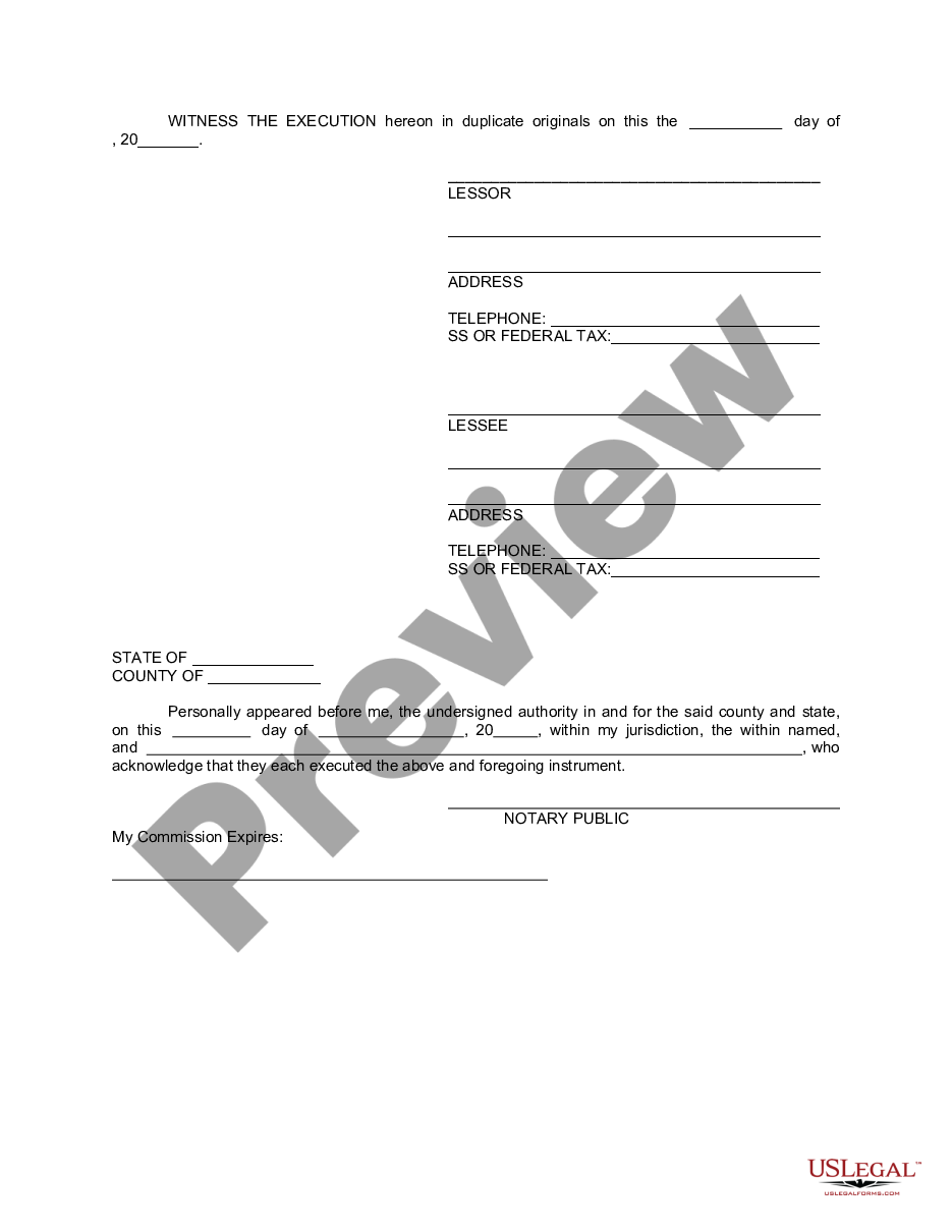 page 3 Long Form Lease Agreement preview