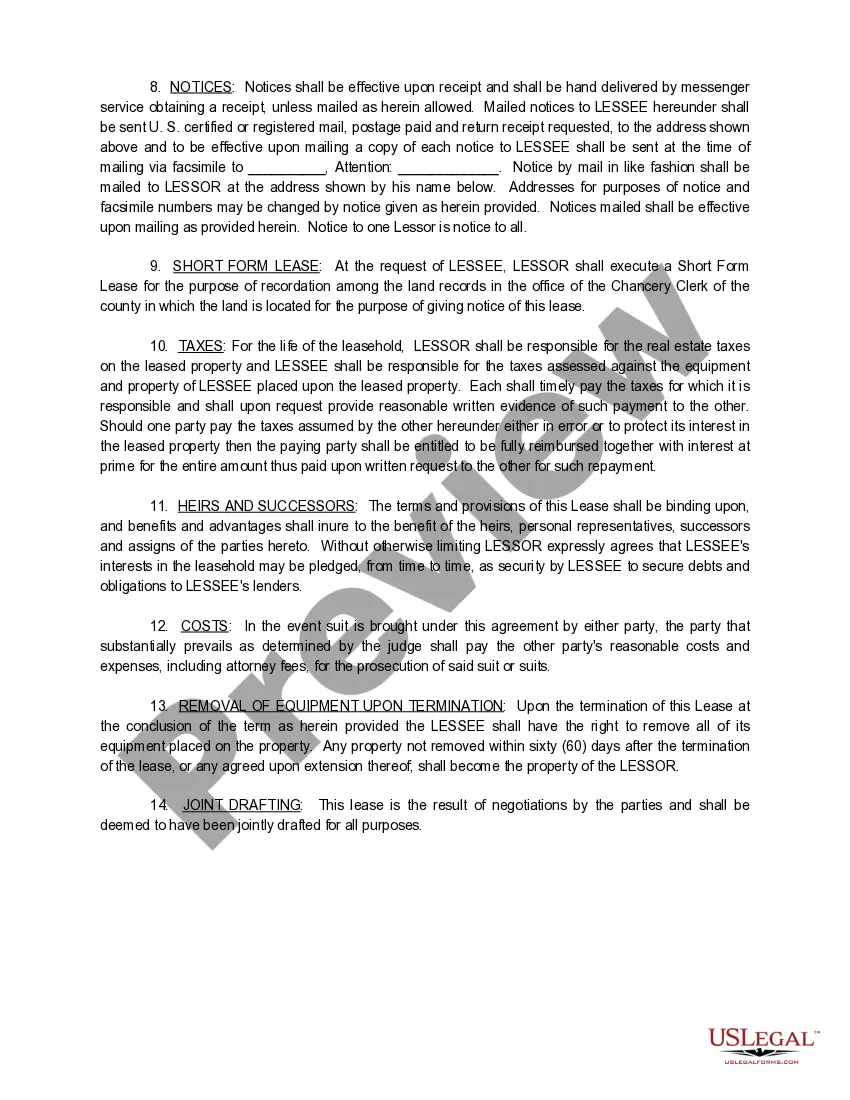 Preview Long Form Lease Agreement