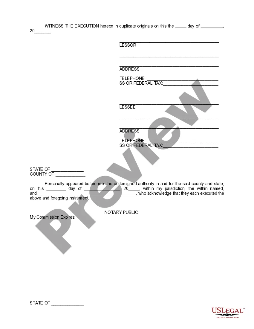 Preview Long Form Lease Agreement