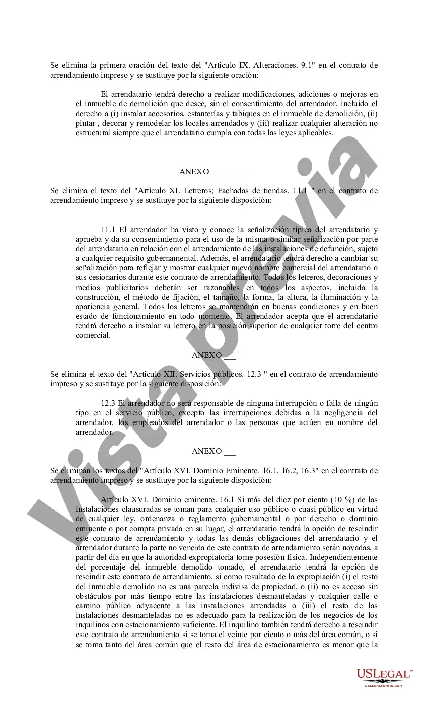 Preview Anexos al Contrato de Arrendamiento del Centro Comercial