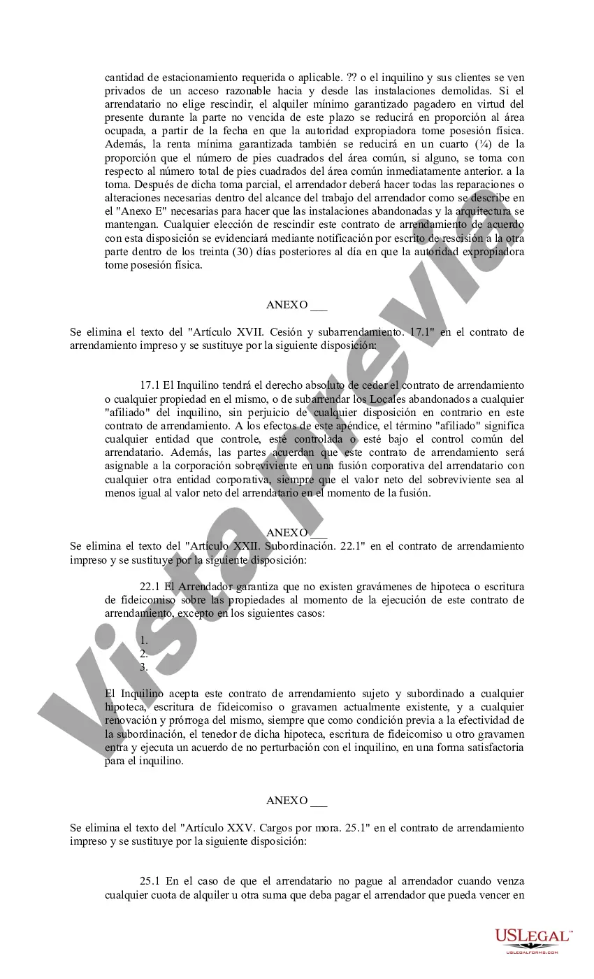 Preview Anexos al Contrato de Arrendamiento del Centro Comercial