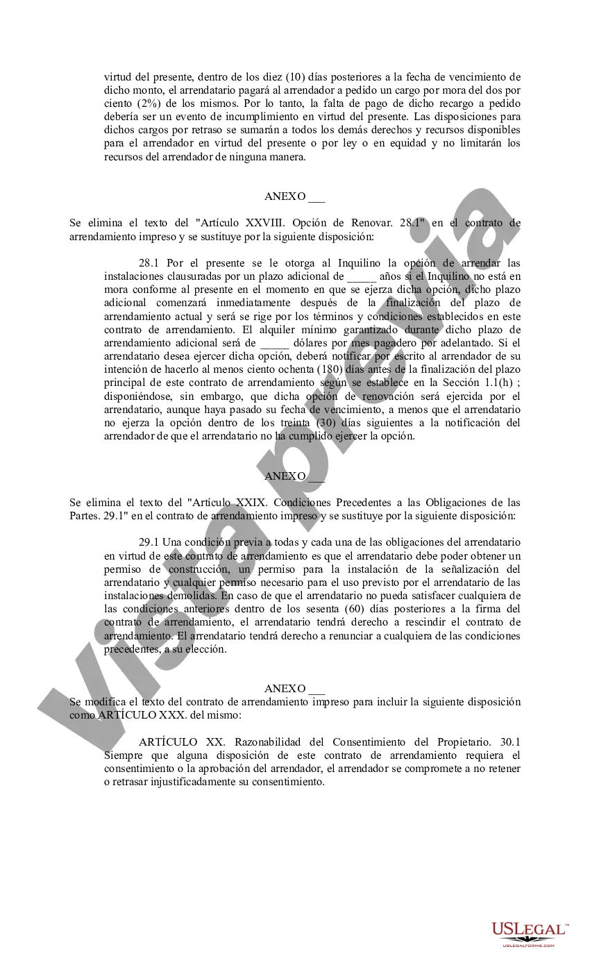 Preview Anexos al Contrato de Arrendamiento del Centro Comercial
