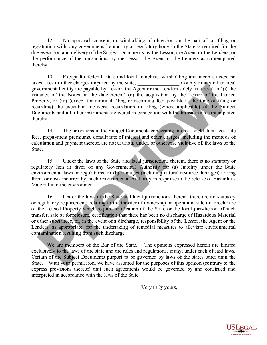 page 3 Form of Opinion of Local Counsel for Lessee preview