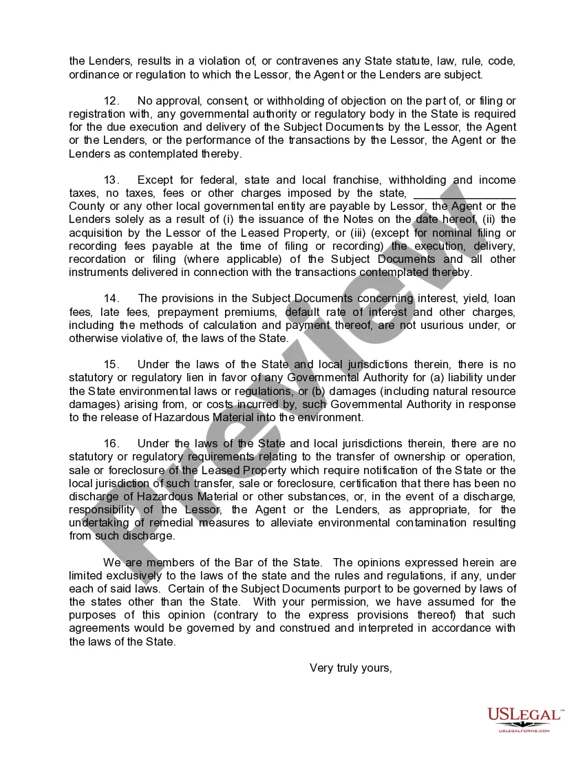 Get Form of Opinion of Local Counsel for Lessee Preview Form of Opinion of Local Counsel for Lessee