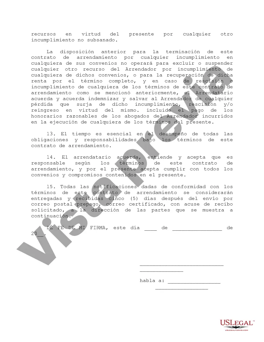 Preview Contrato de arrendamiento de edificio de cinco años