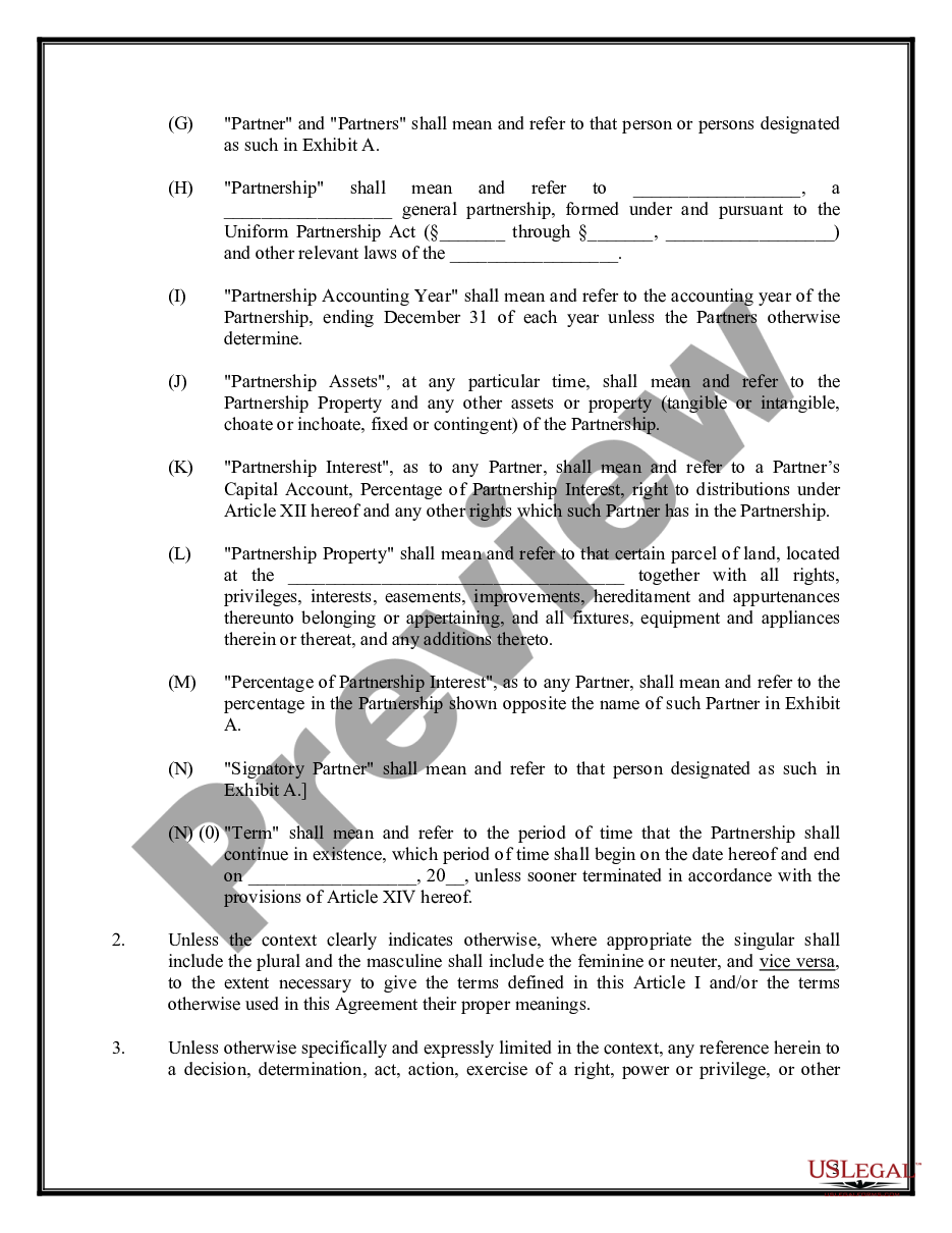 page 3 General Partnership Agreement - Complex preview