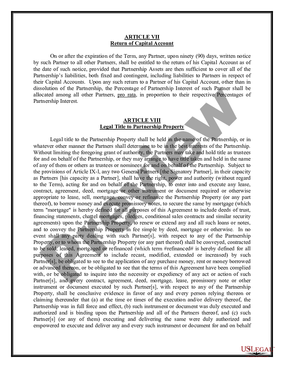 page 6 General Partnership Agreement - Complex preview