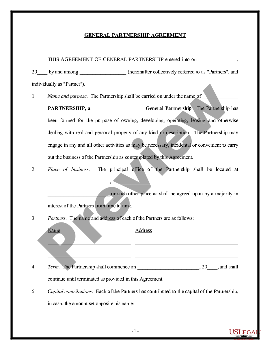 page 0 General Partnership Agreement - version 1 preview