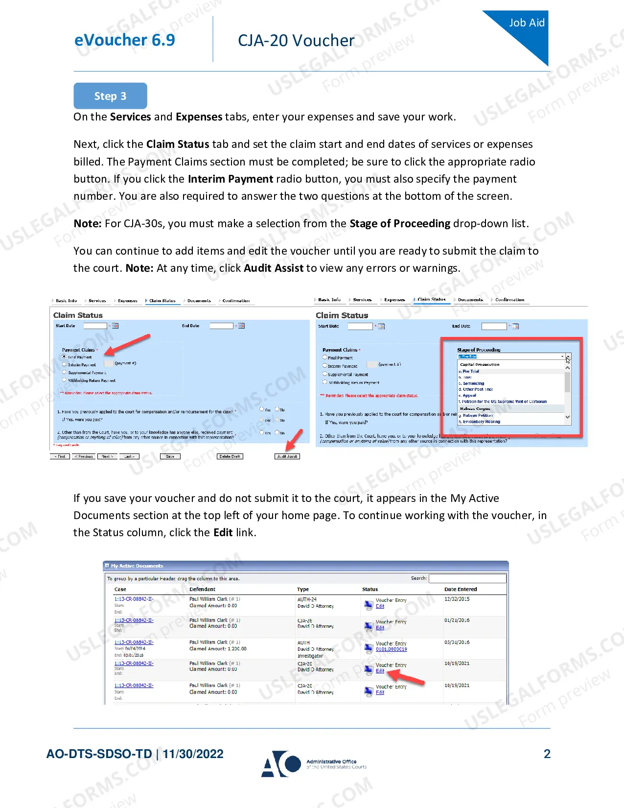Preview CJA 20's and 30's - Creating a CJA 20/30 Voucher