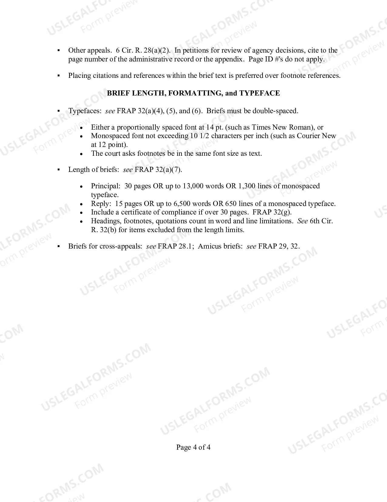 Preview Checklist for Briefs