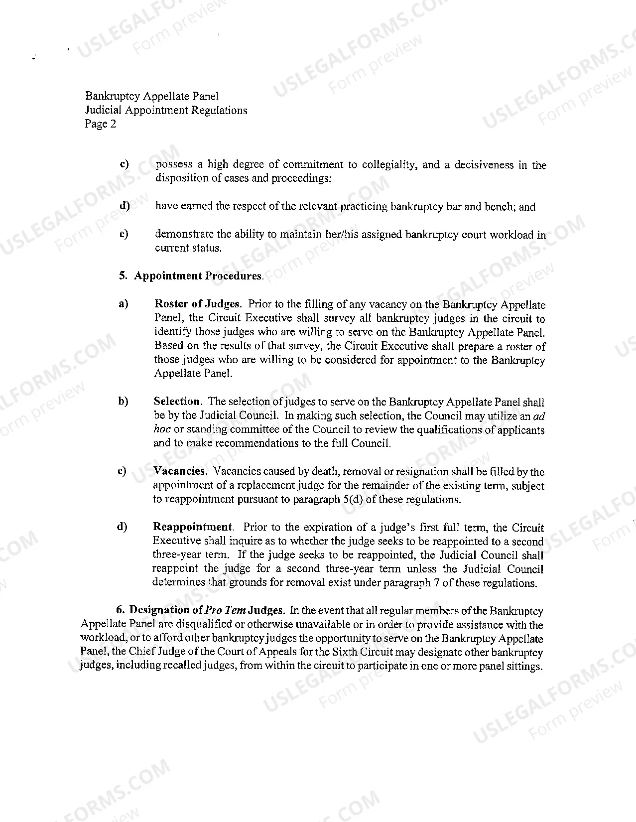 Preview 6th Cir. Regulations for Selection of BAP Judges