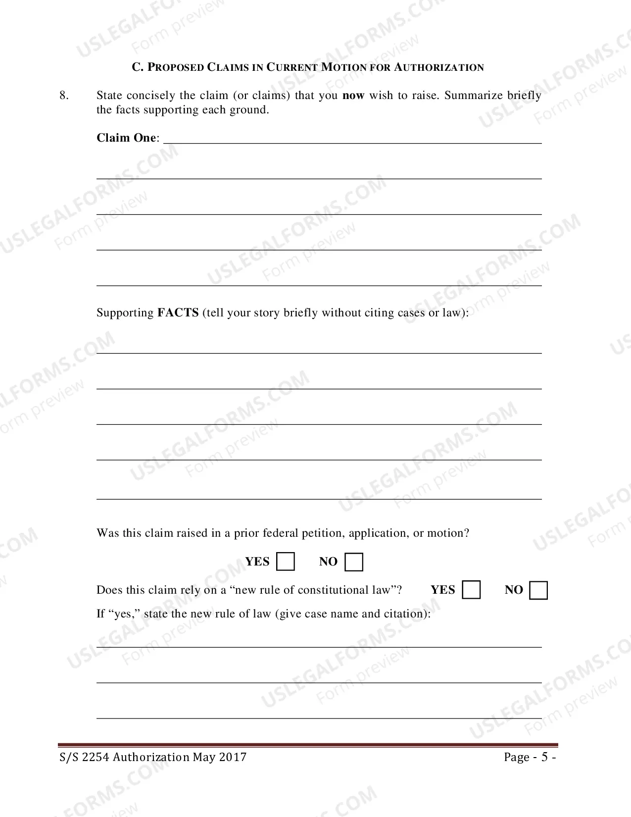 Preview Application for Second or Successive Petition Under 28 U.S.C. 2254 (state)
