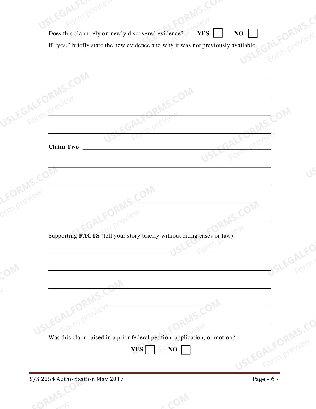 Preview Application for Second or Successive Petition Under 28 U.S.C. 2254 (state)
