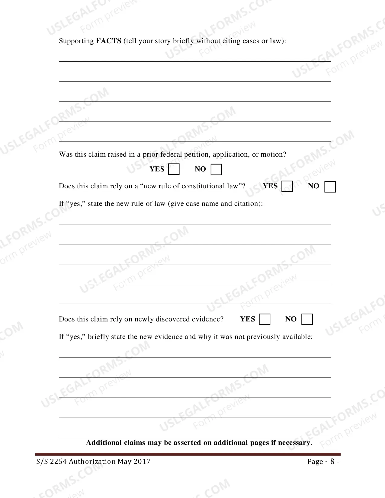 Preview Application for Second or Successive Petition Under 28 U.S.C. 2254 (state)