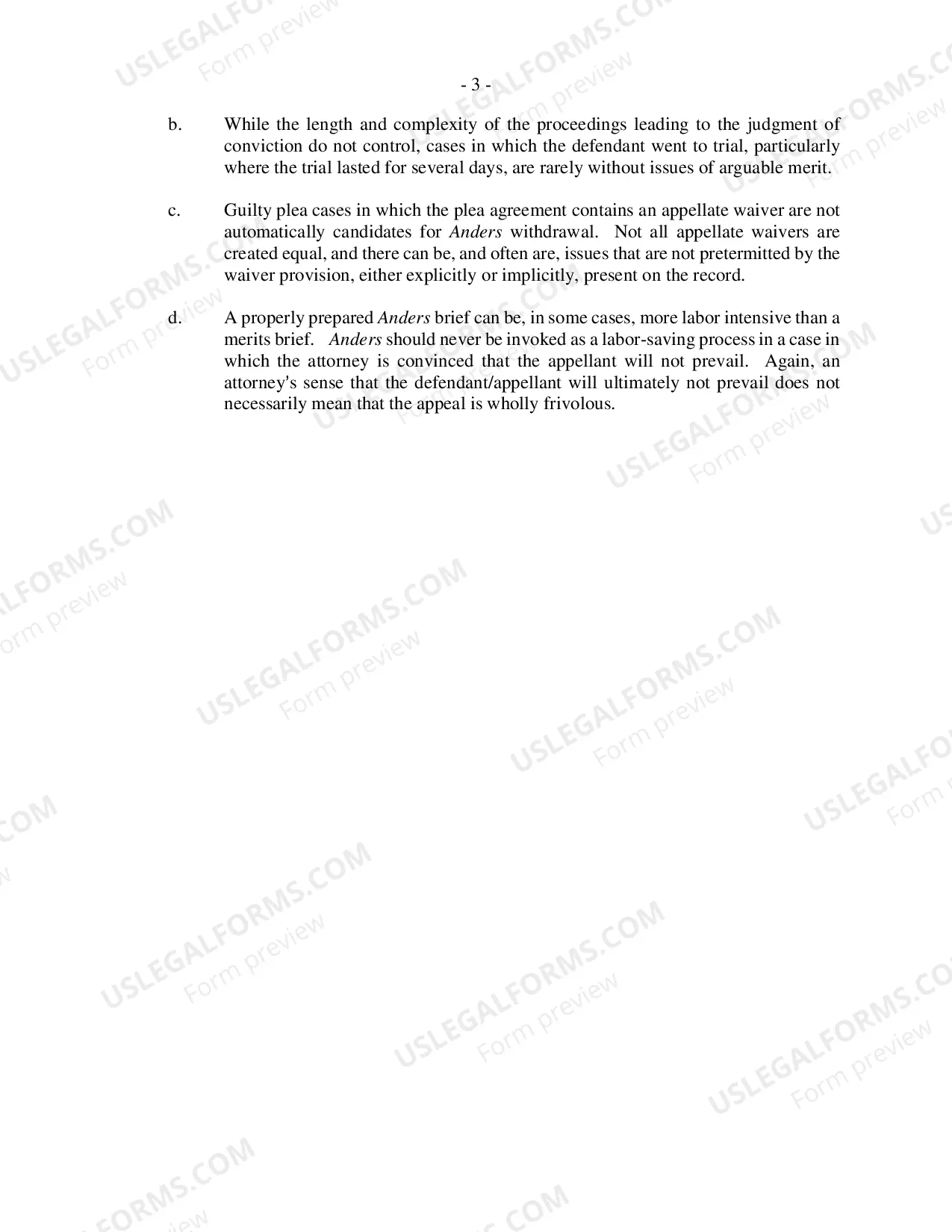 Preview Anders Briefs and Motions to Withdraw