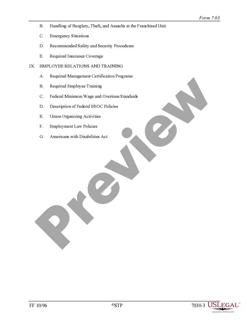 Preview Operations Manual Checklist