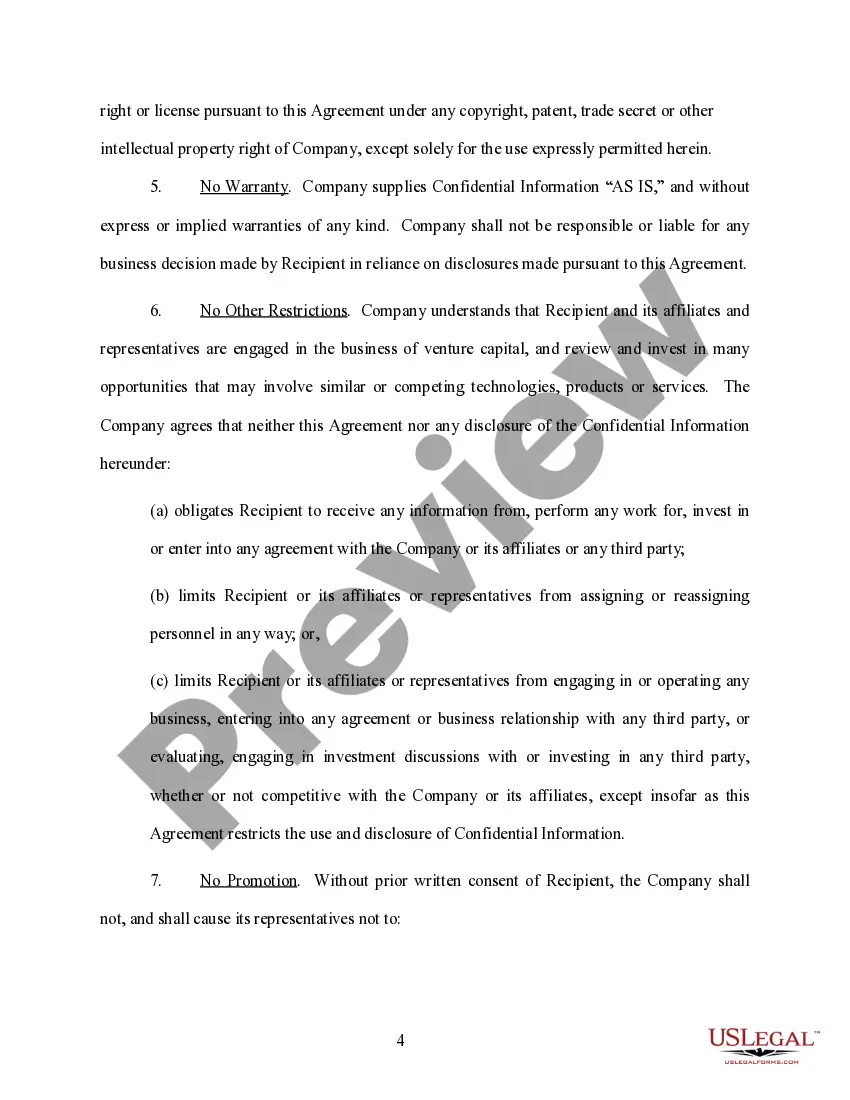 Get Confidentiality Agreement between LifeScience Company and Venture Captalist Preview Confidentiality Agreement between LifeScience Company and Venture Captalist