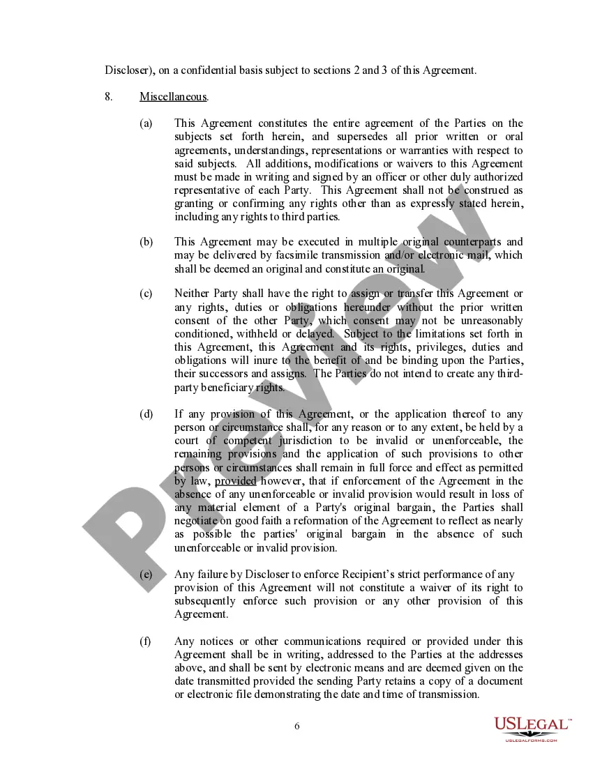 Preview Mutual Non-Disclosure Agreement with Public Authority