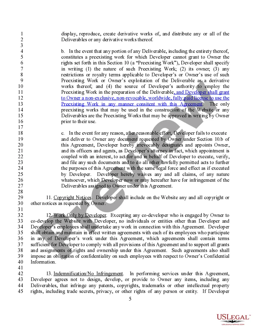 Get Website Development Agreement with Confidentiality Clause Preview Website Development Agreement with Confidentiality Clause