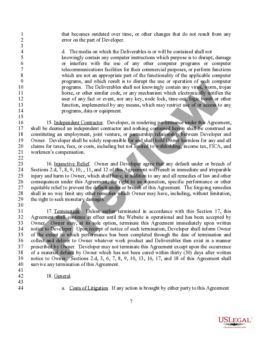 Get Website Development Agreement with Confidentiality Clause Preview Website Development Agreement with Confidentiality Clause