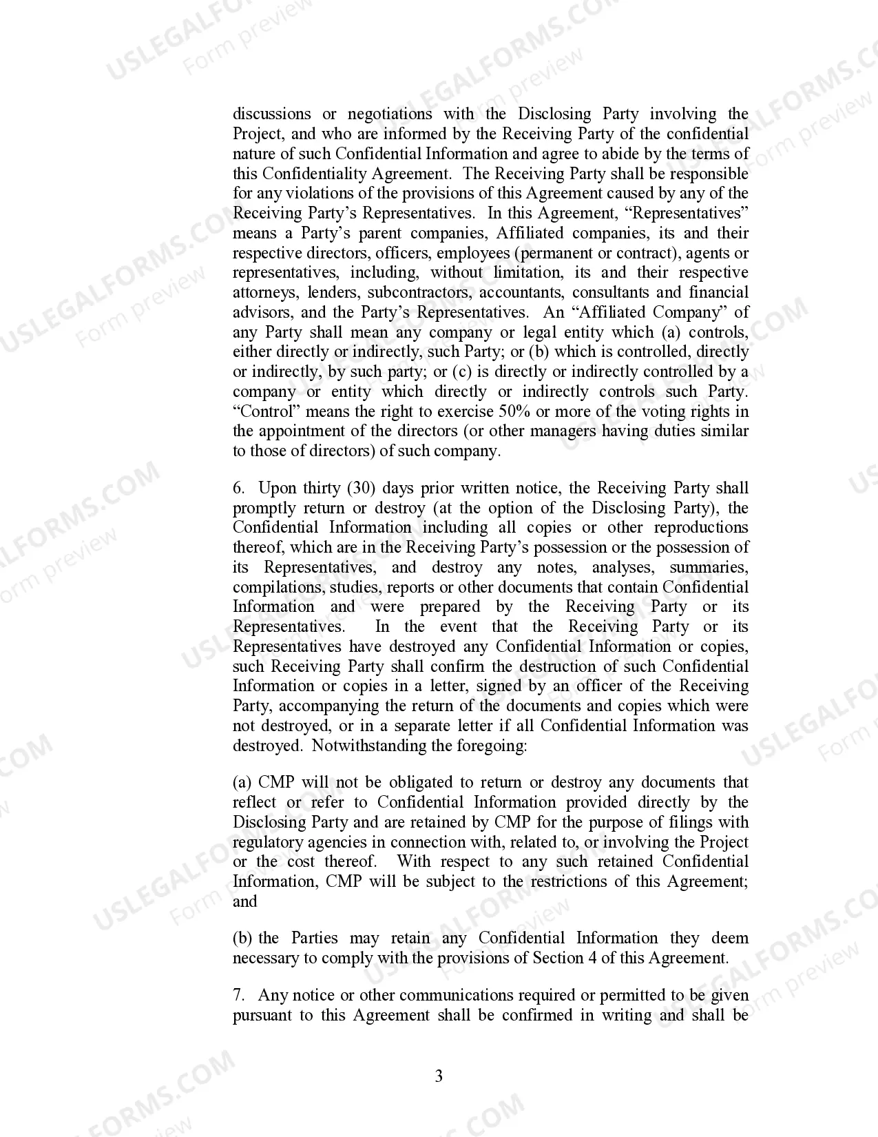 Preview Confidentiality Agreement between Electric Company and Developer