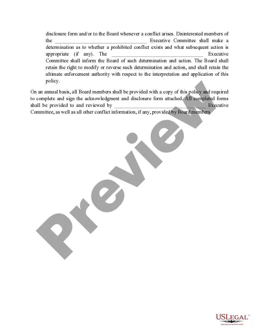 Preview Confidentiality Agreement and Conflict of Interest Policy and Disclosure