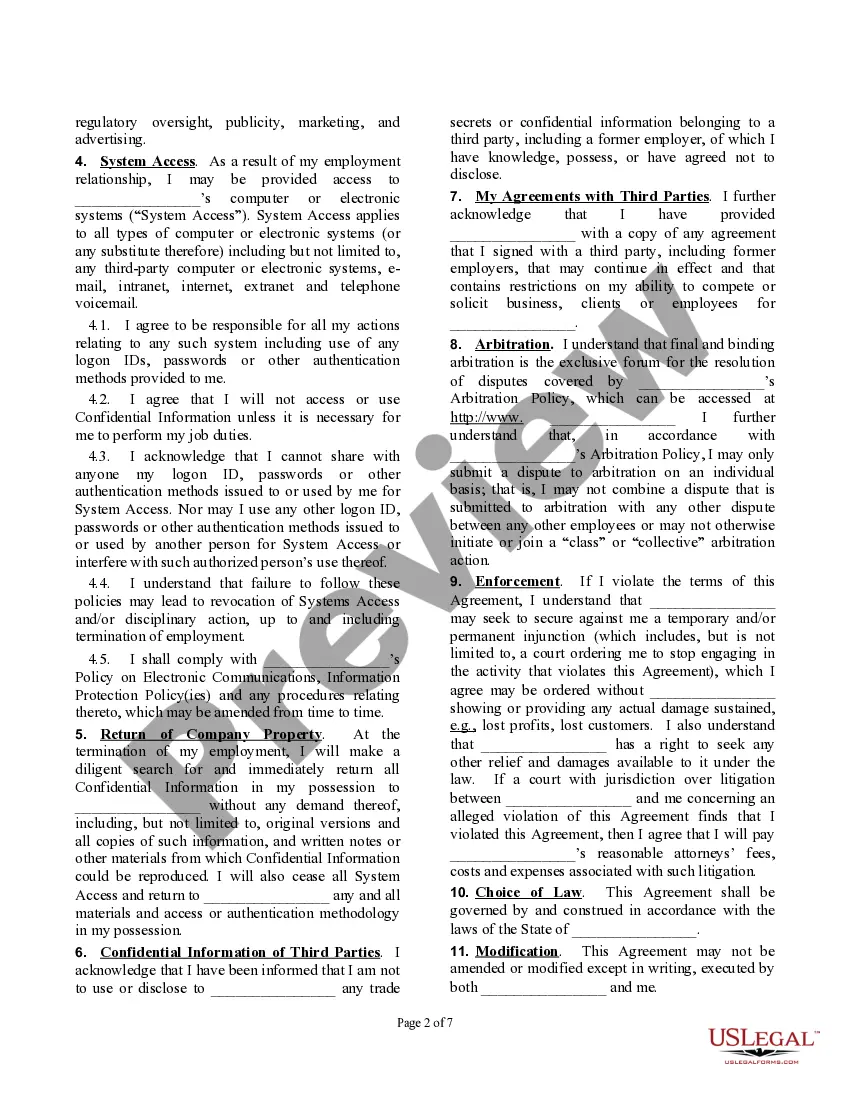 Preview New Hire Employee Agreement