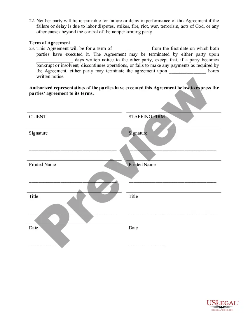 Preview General Staffing Agreement